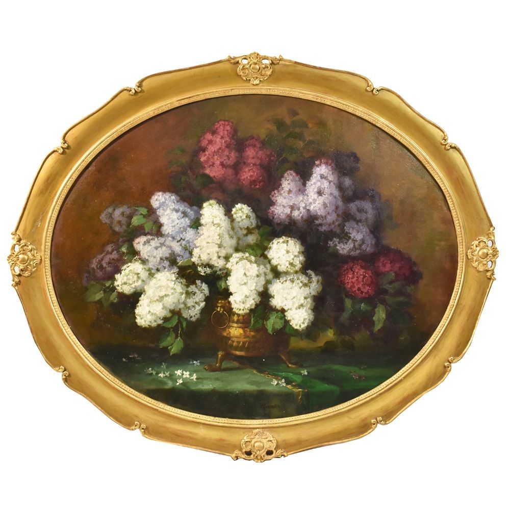 QF200 flower oil painting flower antique painting lilac 19th century.jpg
